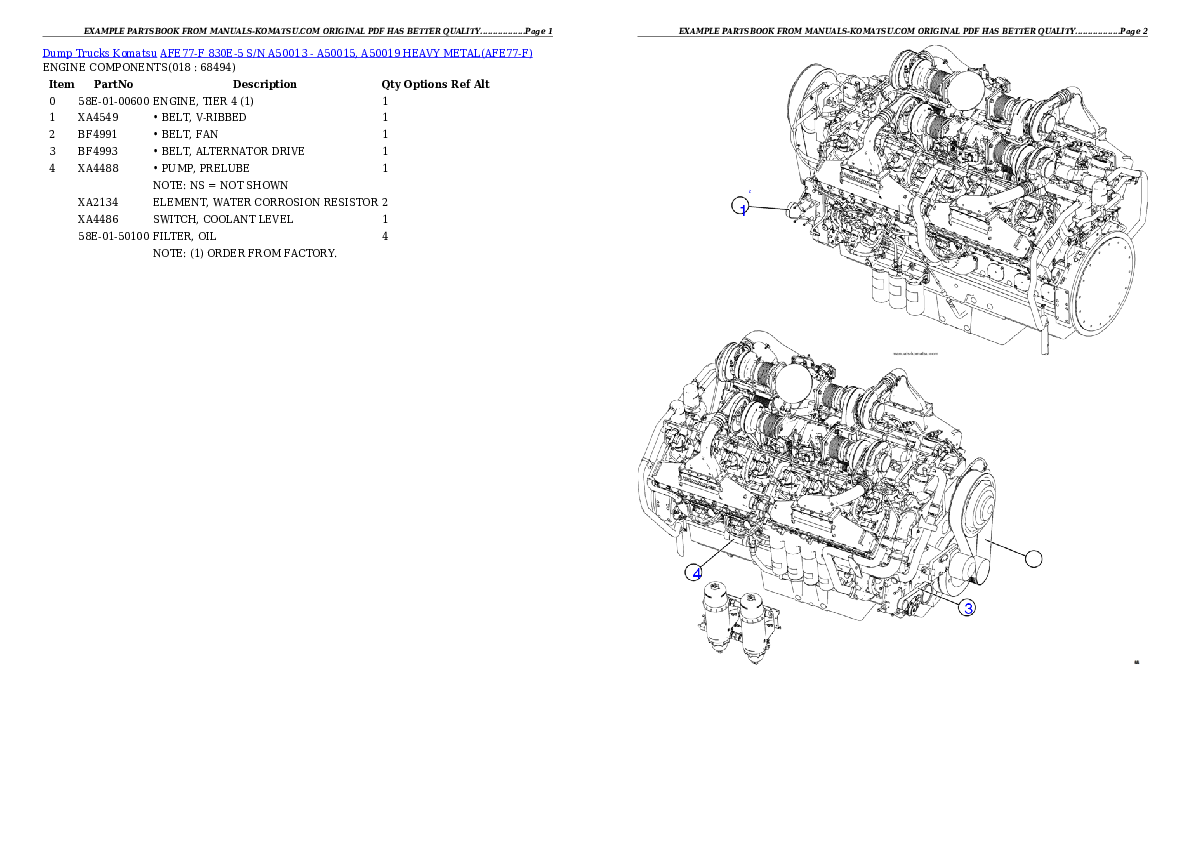 Protected: AFE77-F 830E-5 S/N A50013 – A50015, A50019  HEAVY METAL Partsbook