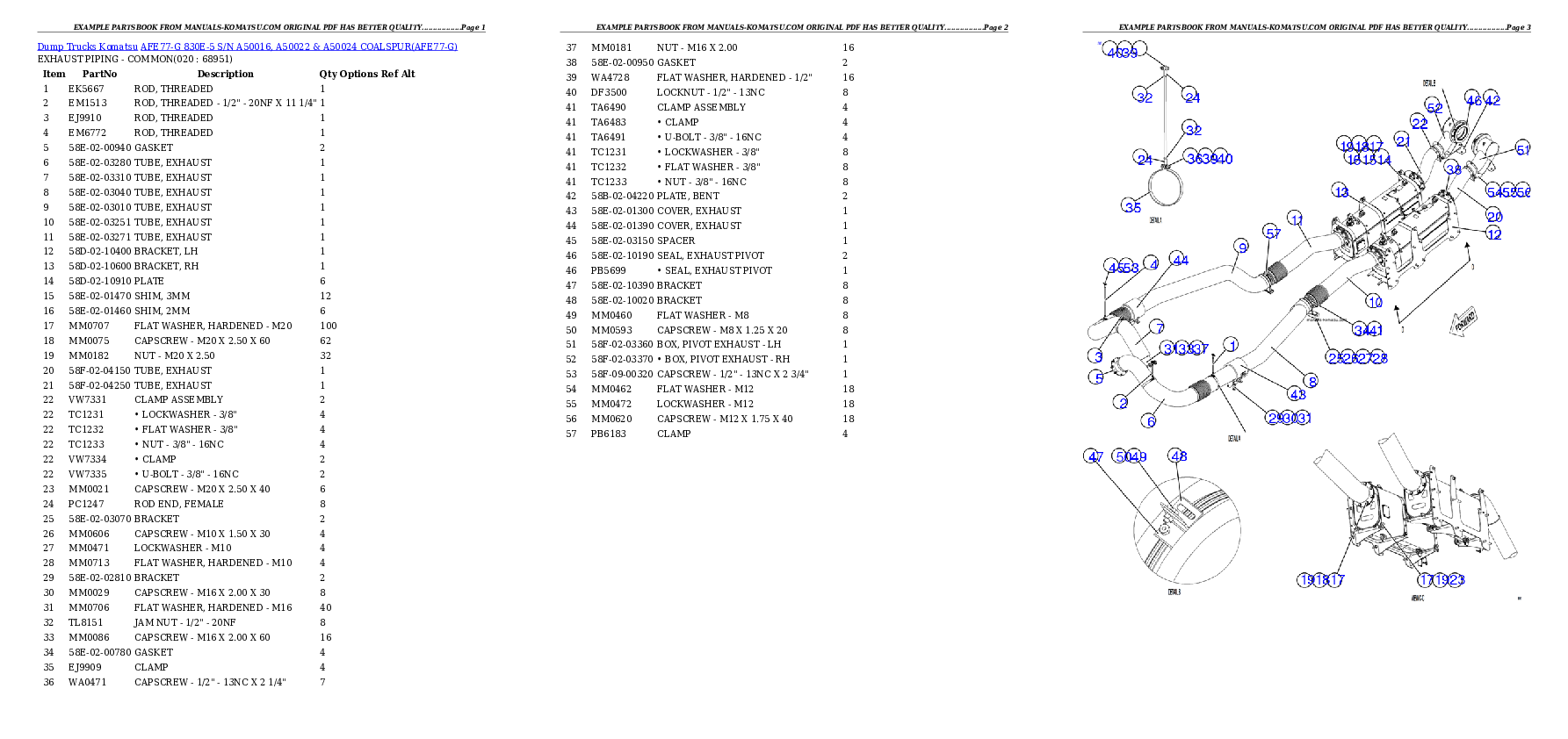 Protected: AFE77-G 830E-5 S/N A50016, A50022 & A50024  COALSPUR Partsbook