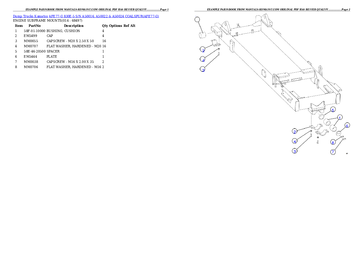 Protected: AFE77-G 830E-5 S/N A50016, A50022 & A50024  COALSPUR Partsbook