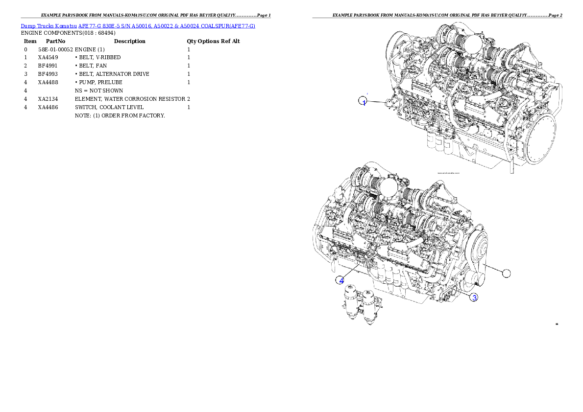 Protected: AFE77-G 830E-5 S/N A50016, A50022 & A50024  COALSPUR Partsbook