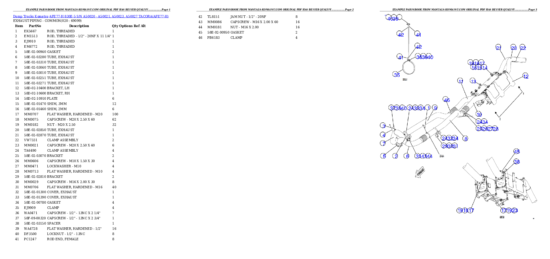 Protected: AFE77-H 830E-5 S/N A50020 – A50021, A50023, A50027 TACORA Partsbook