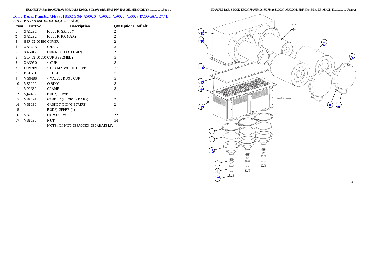 Protected: AFE77-H 830E-5 S/N A50020 – A50021, A50023, A50027 TACORA Partsbook