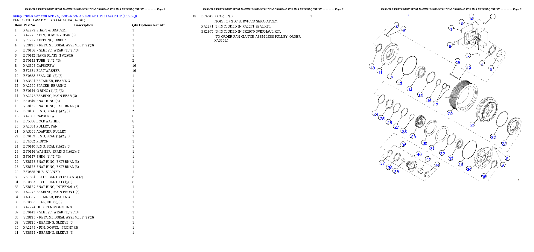 AFE77-J 830E-5 S/N A50026  UNITED TACONITE Partsbook