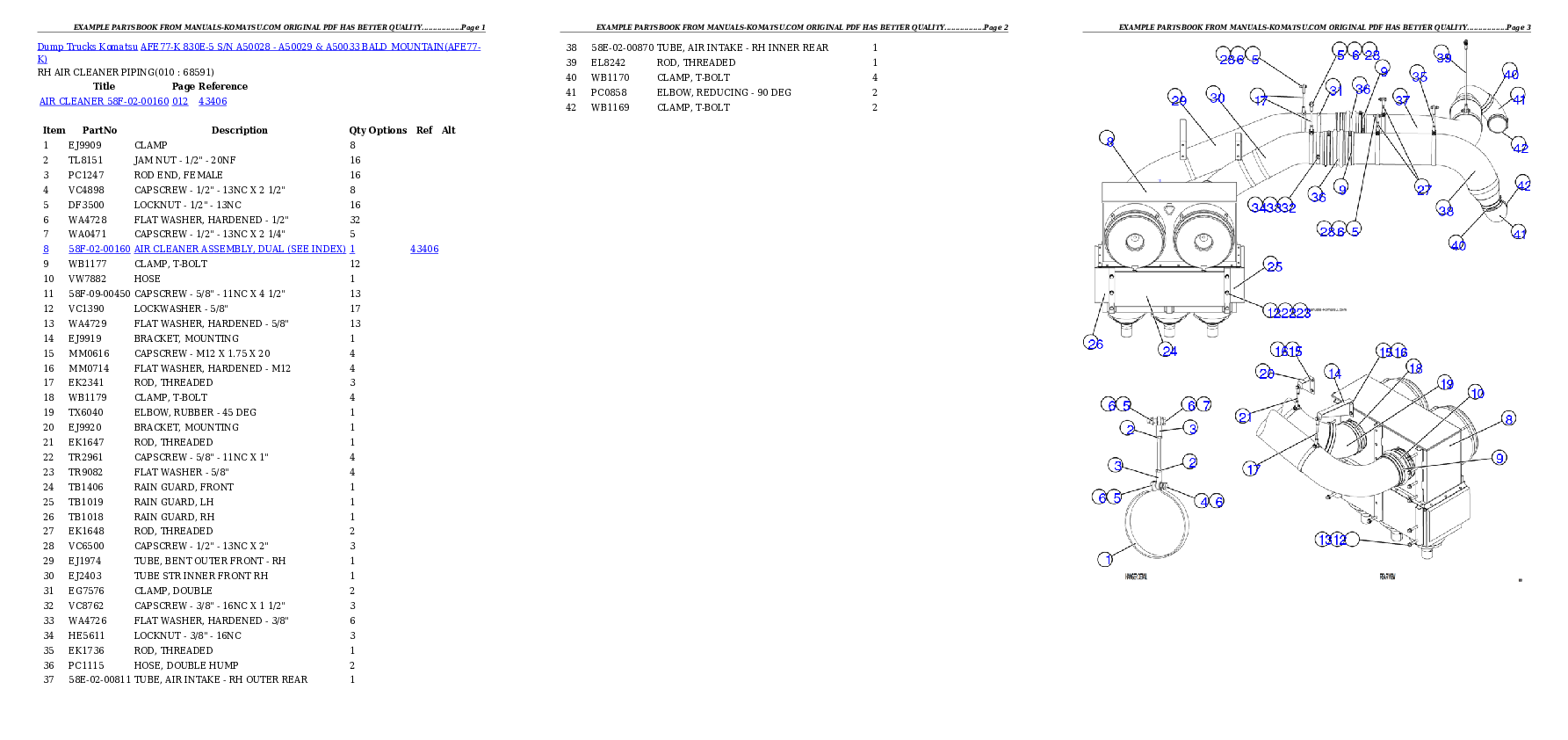 Protected: AFE77-K 830E-5 S/N A50028 – A50029 & A50033  BALD MOUNTAIN Partsbook