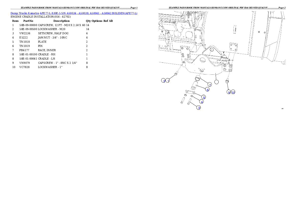 Protected: AFE77-L 830E-5 S/N A50034 – A50038, A50041 – A50042  BOLIDEN Partsbook