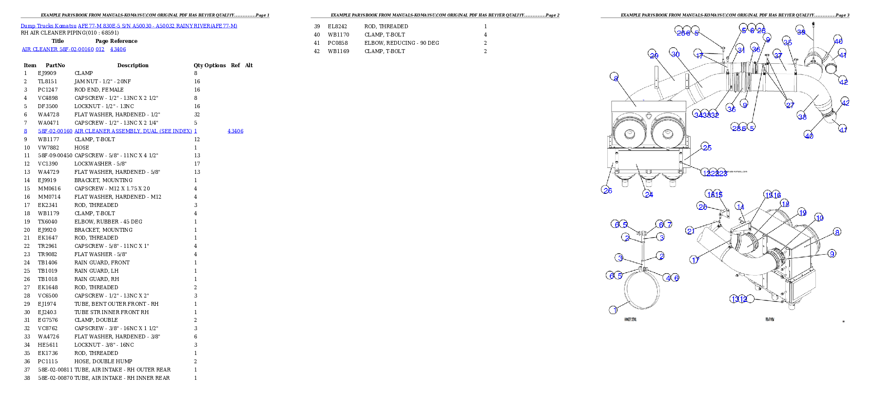 Protected: AFE77-M 830E-5 S/N A50030 – A50032  RAINY RIVER Partsbook