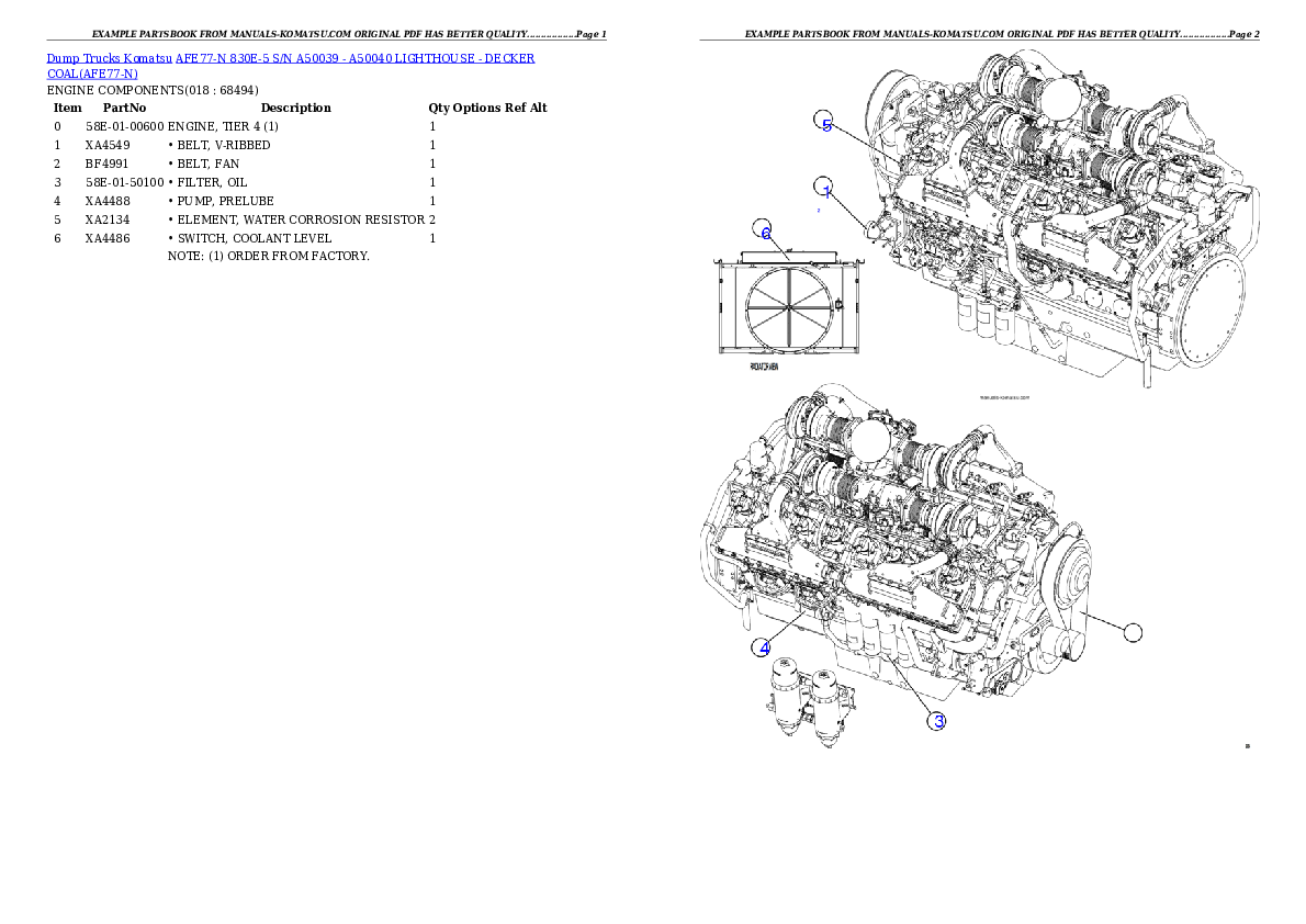 Protected: AFE77-N 830E-5 S/N A50039 – A50040 LIGHTHOUSE – DECKER COAL Partsbook