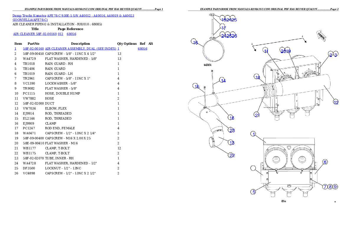 Protected: AFE78-C 930E-5 S/N A40012 – A40016, A40019 & A40023 GOONYELLA Partsbook