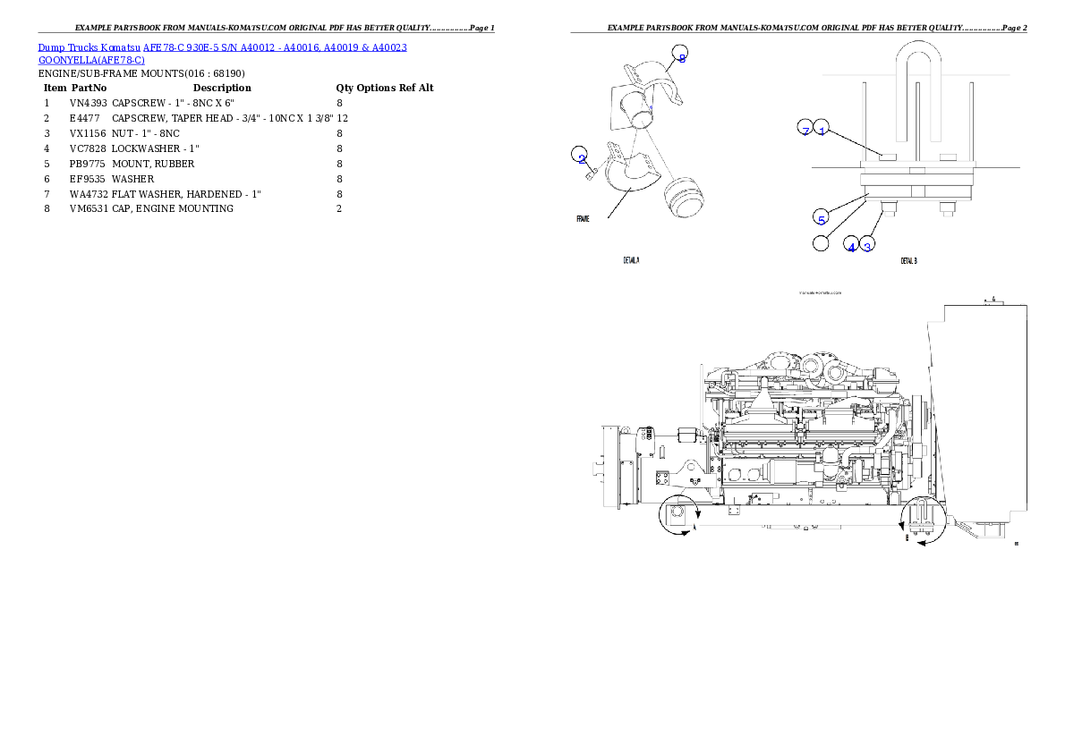 Protected: AFE78-C 930E-5 S/N A40012 – A40016, A40019 & A40023 GOONYELLA Partsbook