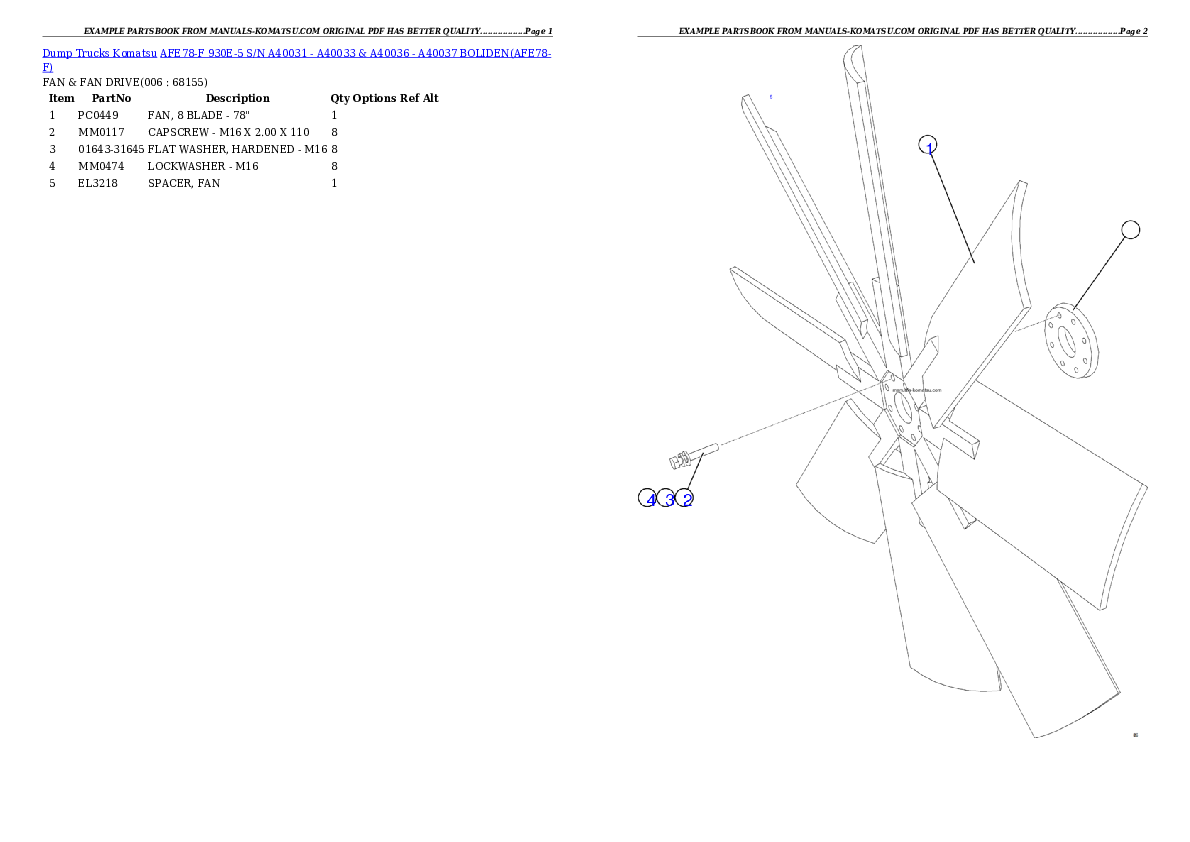 Protected: AFE78-F 930E-5 S/N A40031 – A40033 & A40036 – A40037  BOLIDEN Partsbook