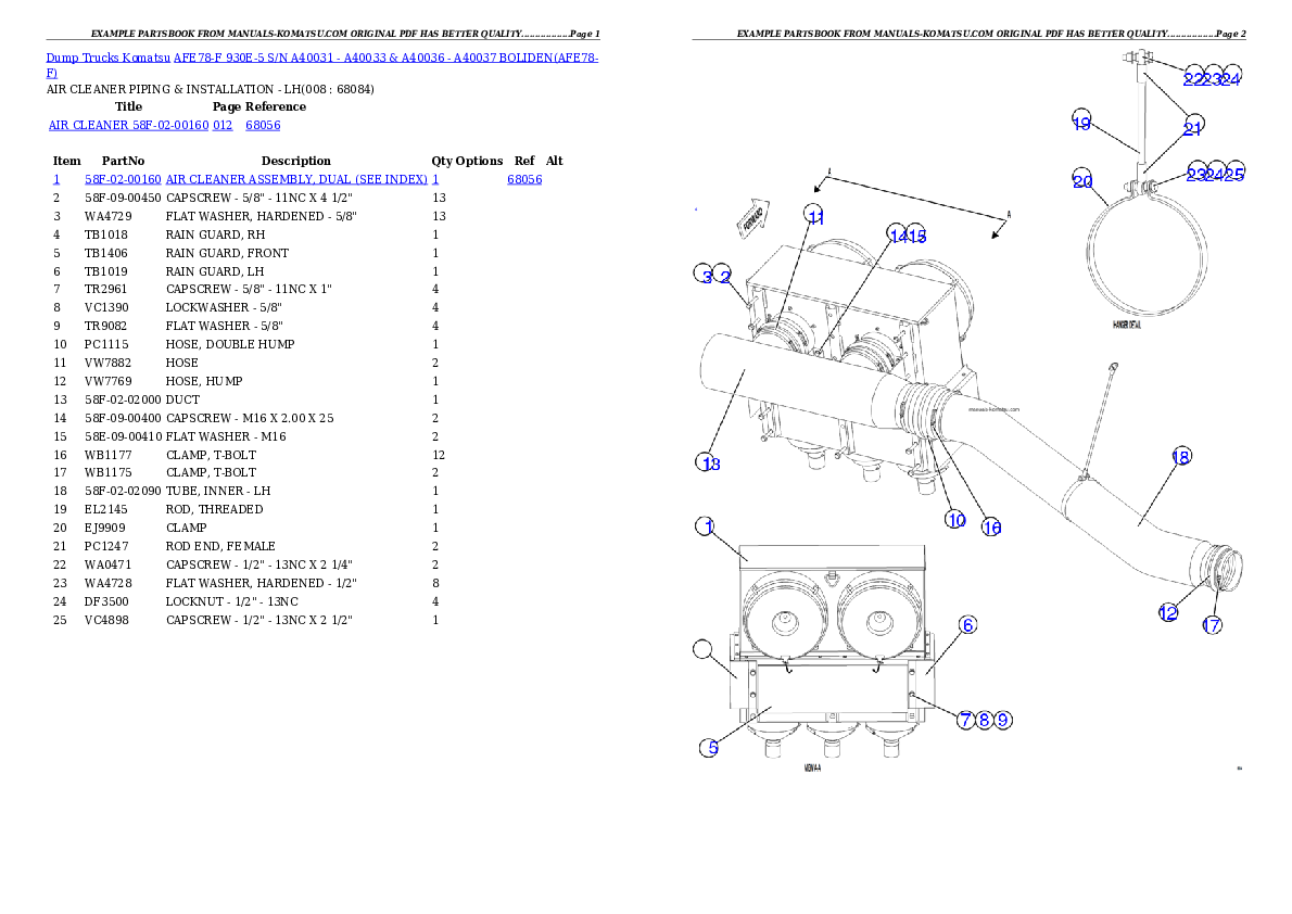 Protected: AFE78-F 930E-5 S/N A40031 – A40033 & A40036 – A40037  BOLIDEN Partsbook