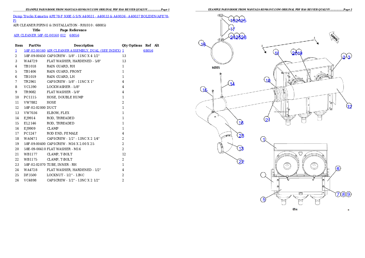 Protected: AFE78-F 930E-5 S/N A40031 – A40033 & A40036 – A40037  BOLIDEN Partsbook