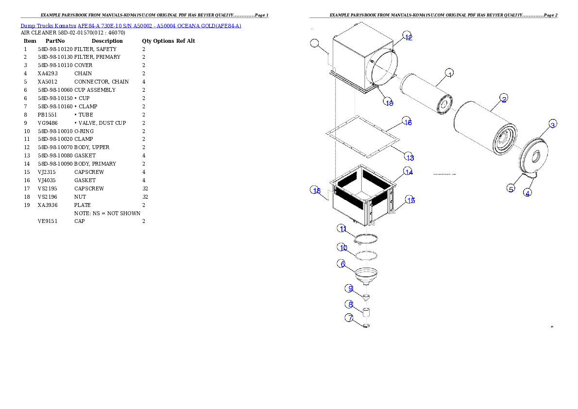 Protected: AFE84-A 730E-10 S/N A50002 – A50004  OCEANA GOLD Partsbook