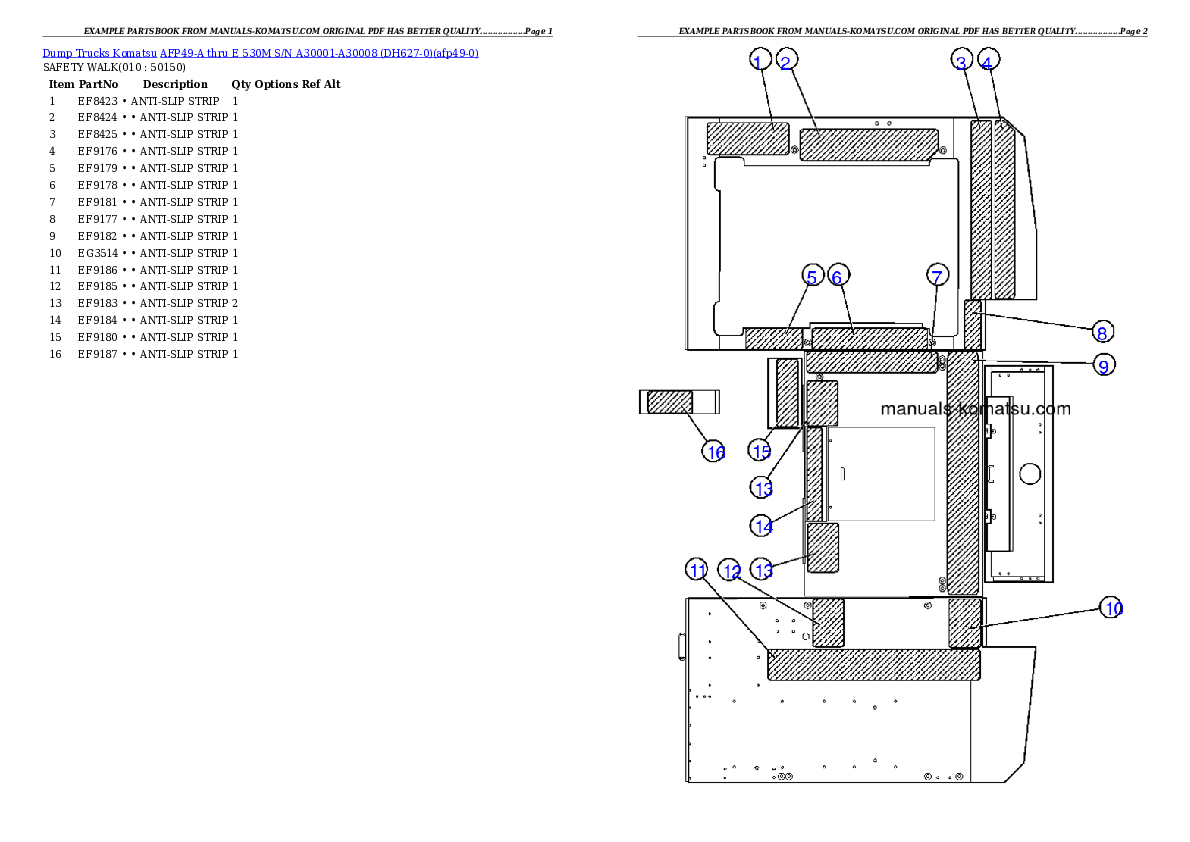 Protected: AFP49-A thru E  530M  S/N A30001-A30008 (DH627-0) Partsbook