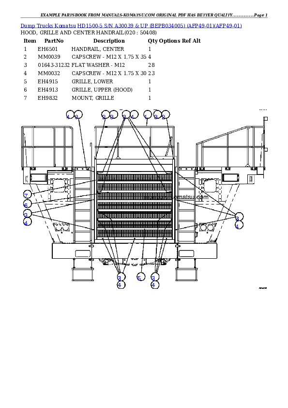 Protected: HD1500-5 S/N A30039 & UP (BEPB034005) (AFP49-01) Partsbook