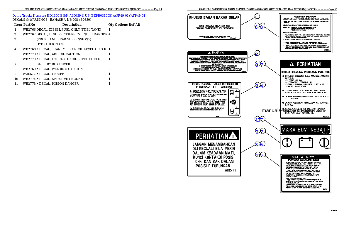 Protected: HD1500-5 S/N A30039 & UP (BEPB034005) (AFP49-01) Partsbook