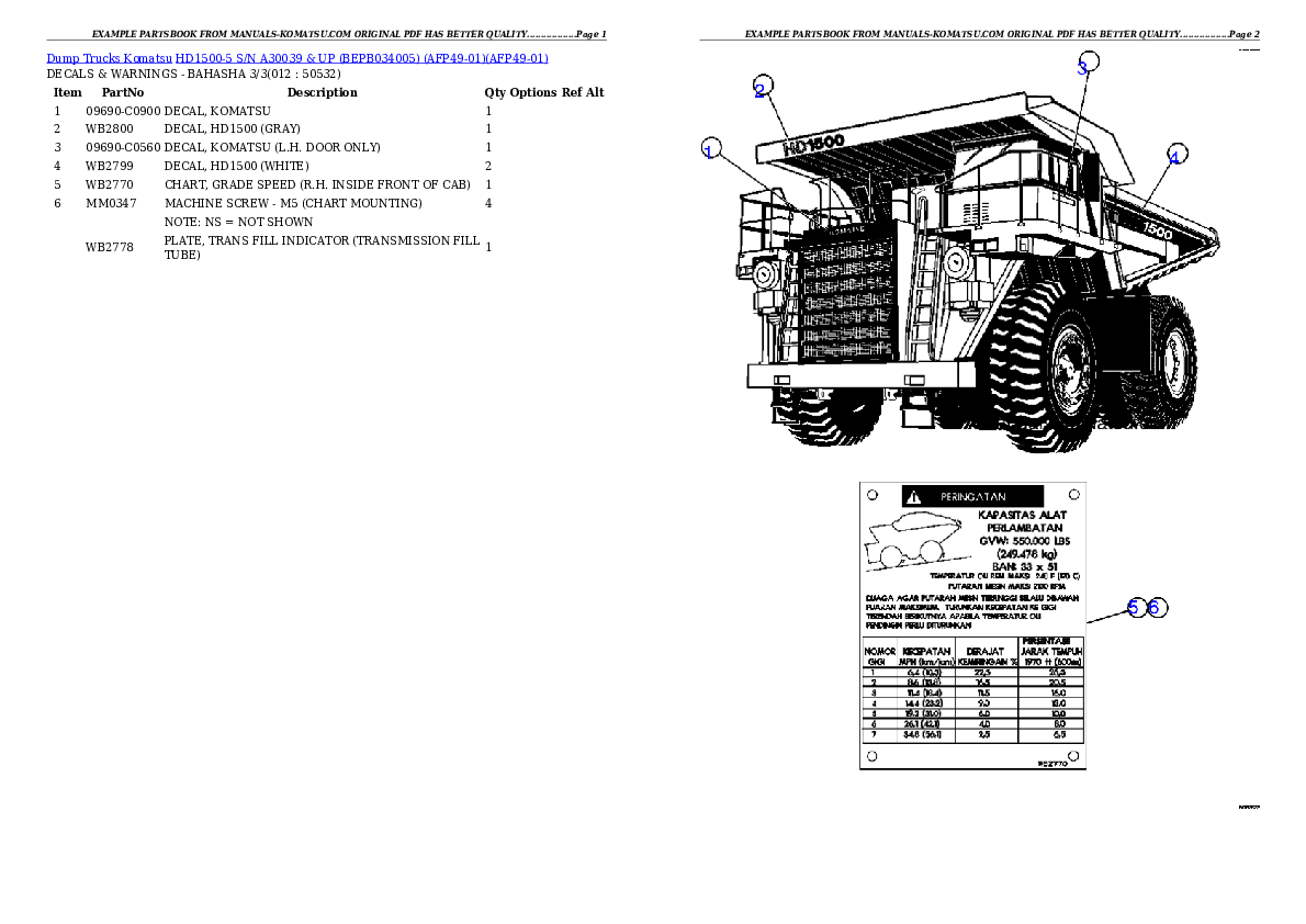 Protected: HD1500-5 S/N A30039 & UP (BEPB034005) (AFP49-01) Partsbook