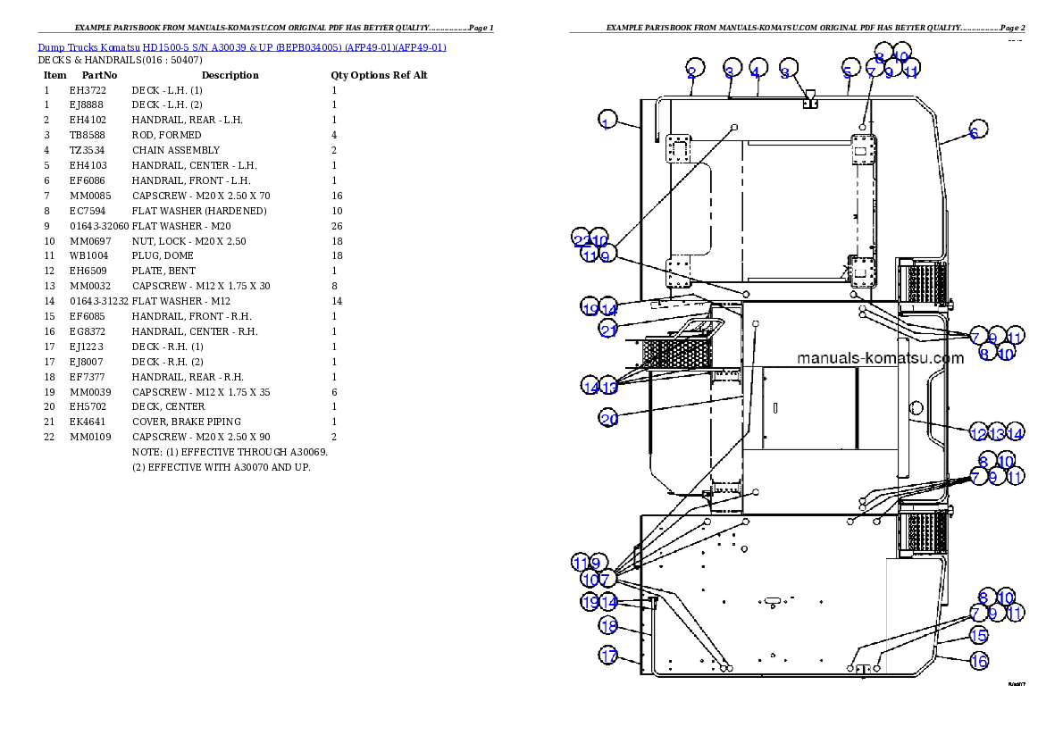 Protected: HD1500-5 S/N A30039 & UP (BEPB034005) (AFP49-01) Partsbook