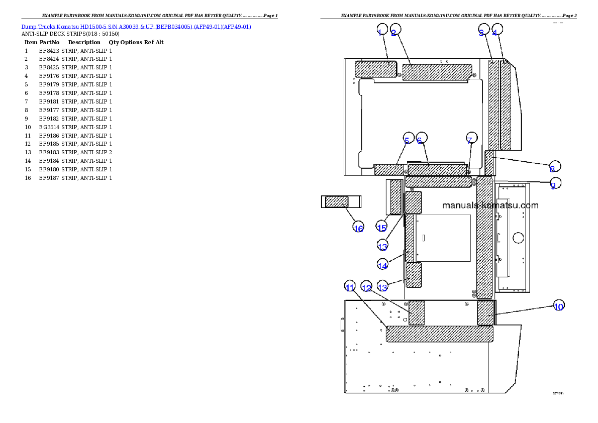 Protected: HD1500-5 S/N A30039 & UP (BEPB034005) (AFP49-01) Partsbook