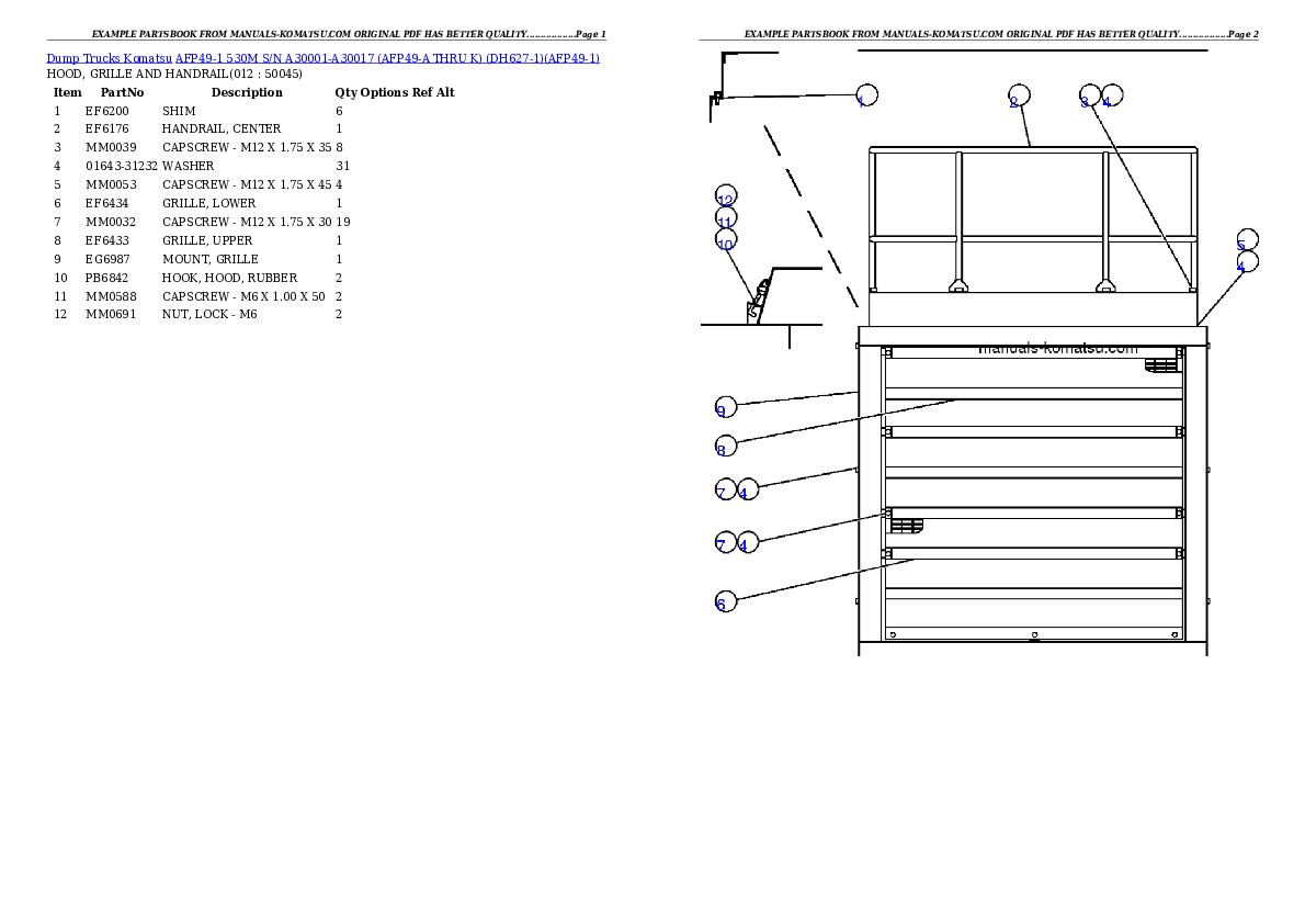 Protected: AFP49-1  530M S/N A30001-A30017 (AFP49-A THRU K)  (DH627-1) Partsbook