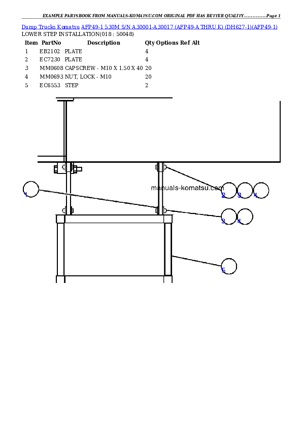 Protected: AFP49-1  530M S/N A30001-A30017 (AFP49-A THRU K)  (DH627-1) Partsbook