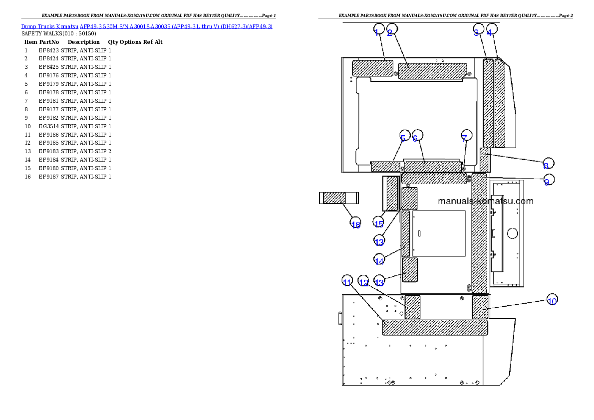 Protected: AFP49-3  530M  S/N A30018-A30035 (AFP49-3 L thru V) (DH627-3) Partsbook