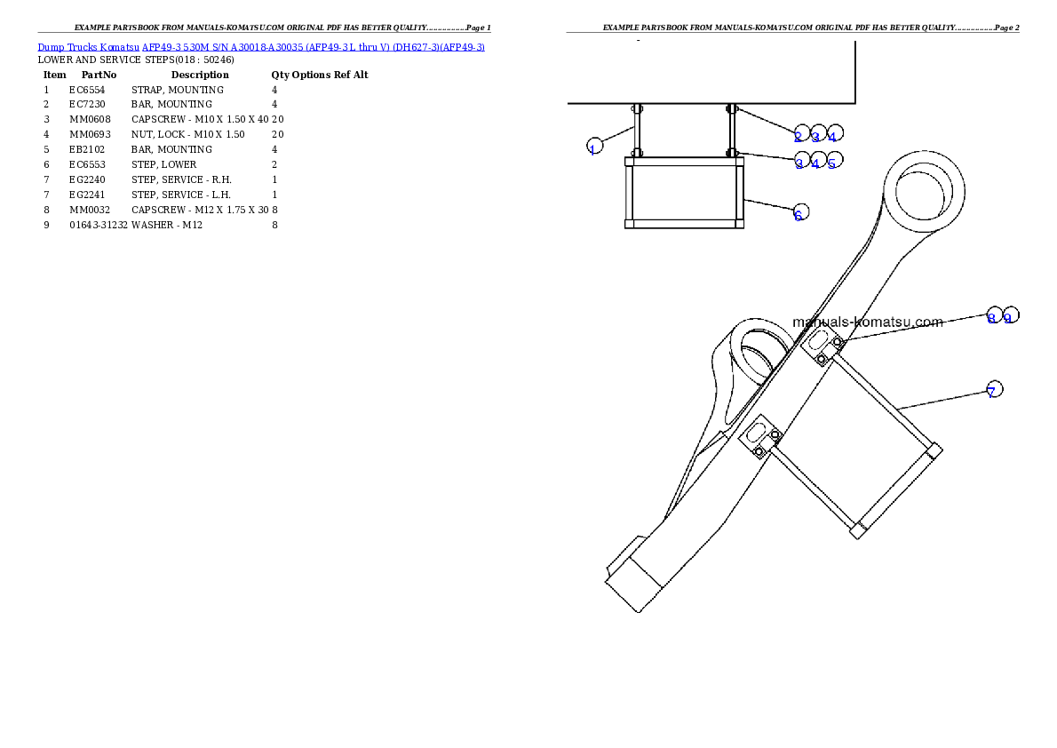 Protected: AFP49-3  530M  S/N A30018-A30035 (AFP49-3 L thru V) (DH627-3) Partsbook