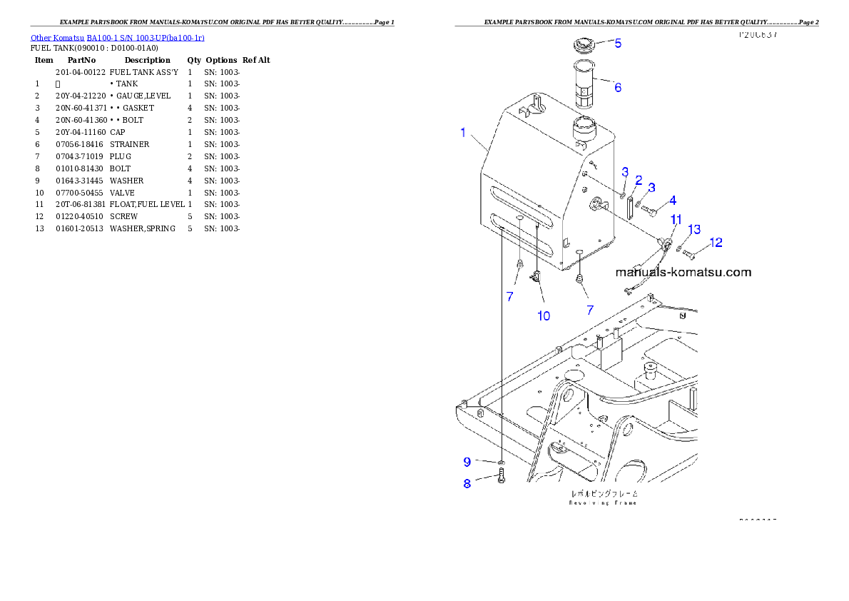 Protected: BA100-1 S/N 1003-UP Partsbook