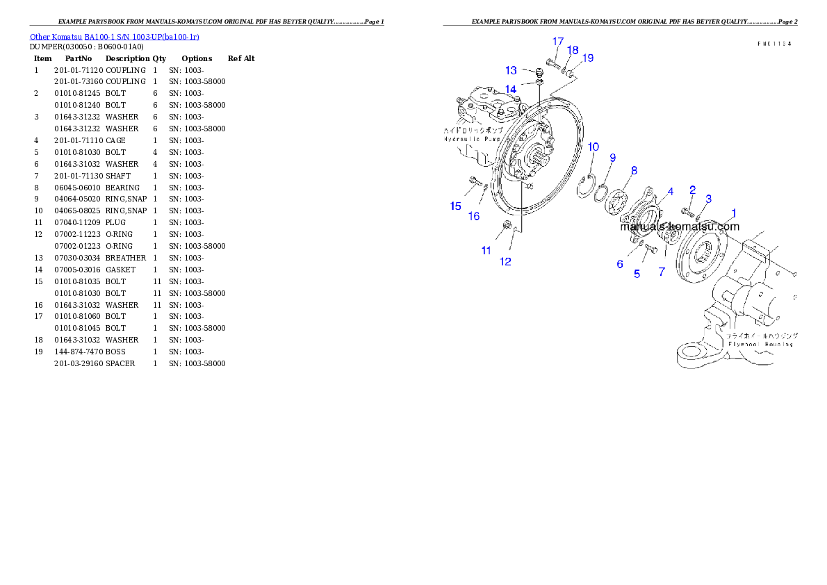 Protected: BA100-1 S/N 1003-UP Partsbook