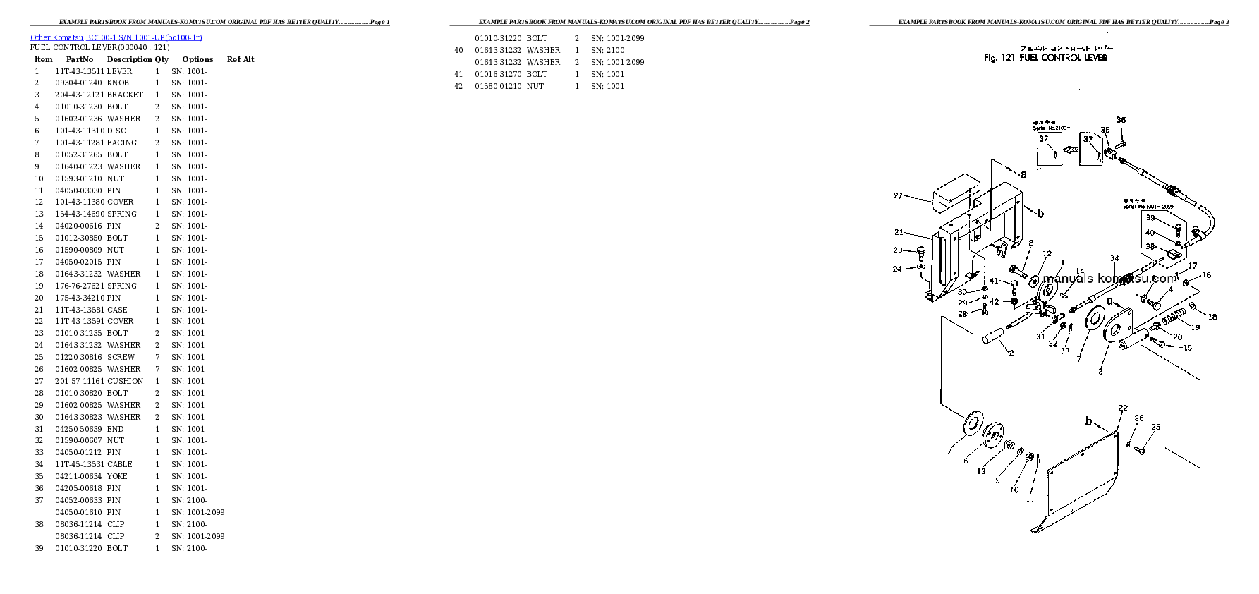 Protected: BC100-1 S/N 1001-UP Partsbook