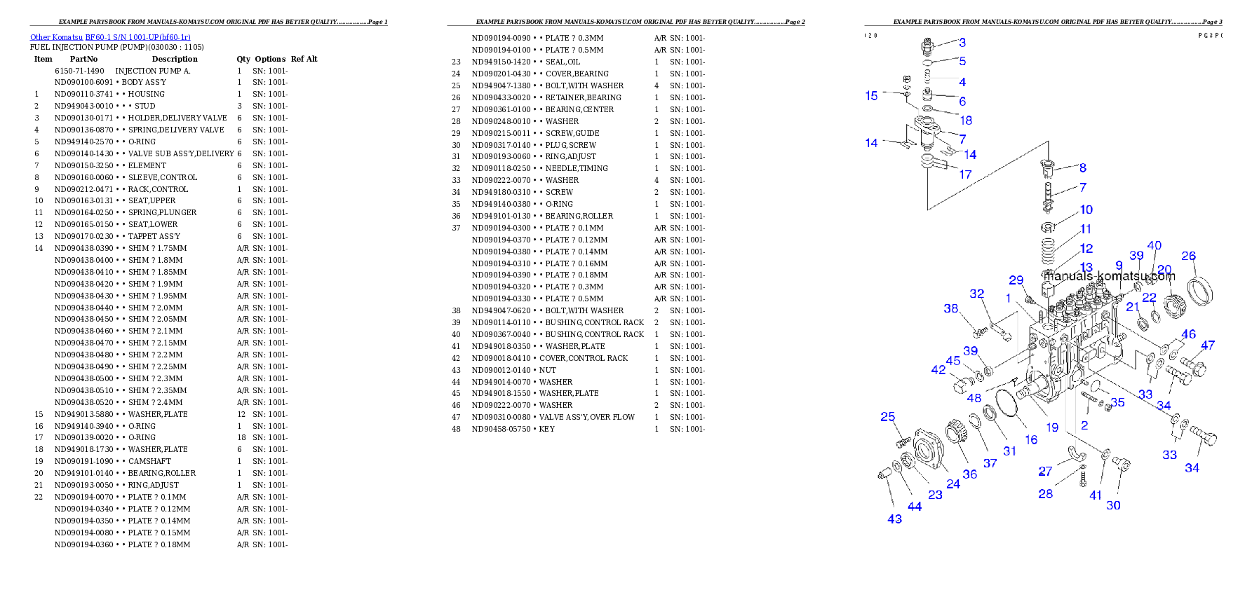 BF60-1 S/N 1001-UP Partsbook