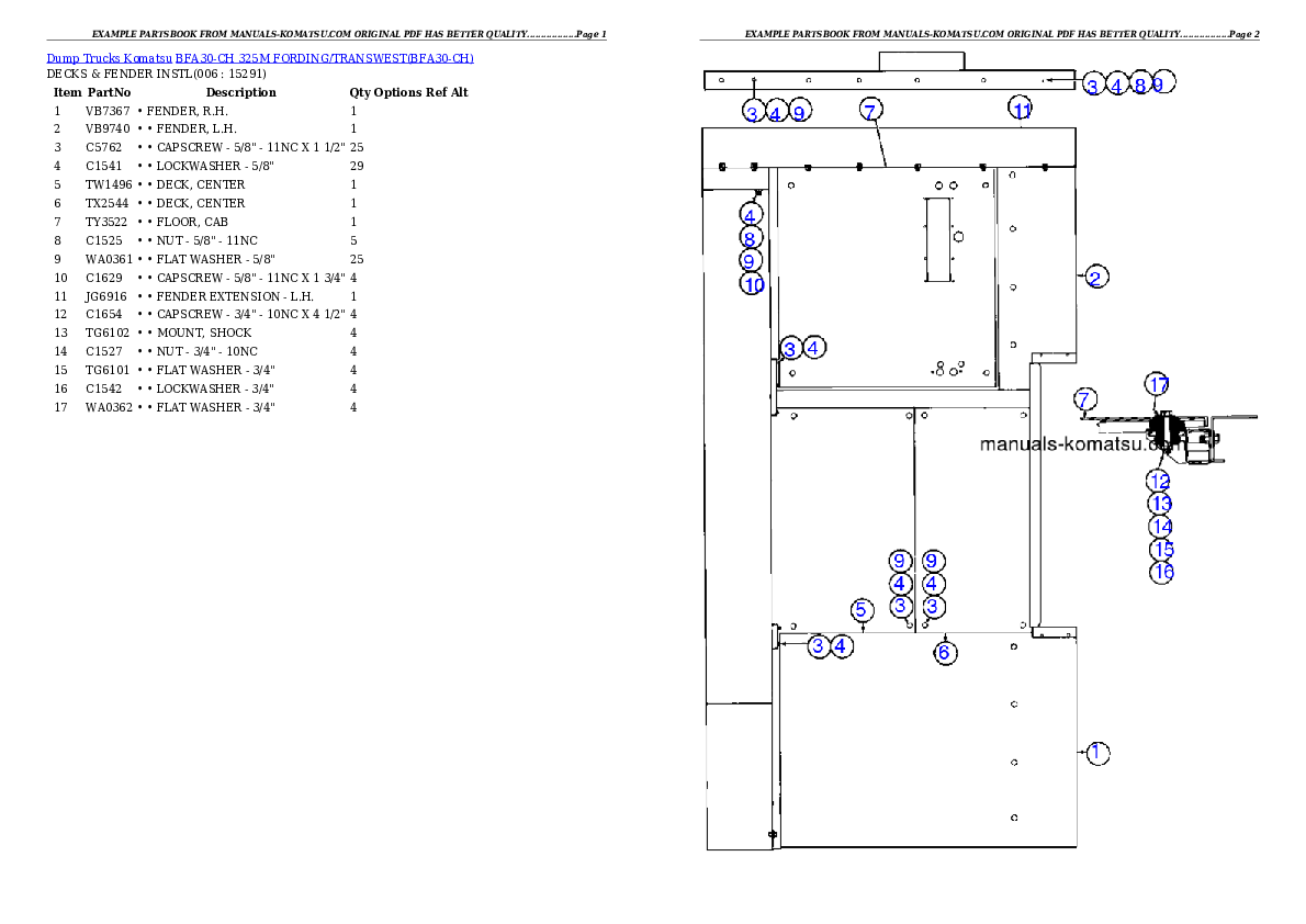 Protected: BFA30-CH 325M                 FORDING/TRANSWEST Partsbook