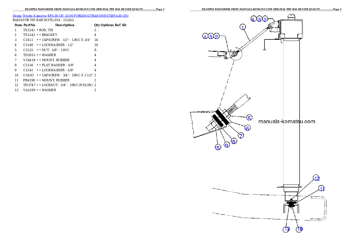 Protected: BFA30-CH 325M                 FORDING/TRANSWEST Partsbook