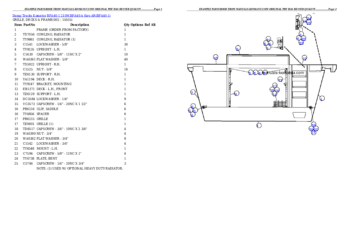 BFA40-1  210M  BFA40-A thru AR Partsbook