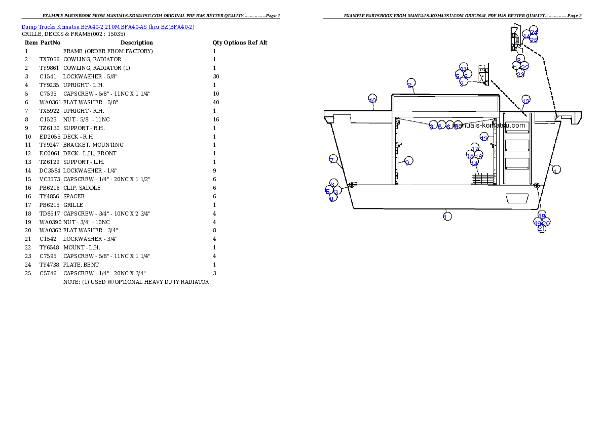 BFA40-2  210M  BFA40-AS thru BZ Partsbook