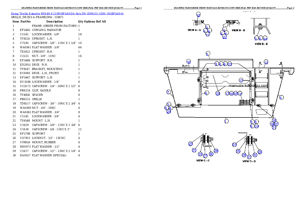 Protected: BFA40-4  210M  BFA40-DA thru DN (DH631) (QSK-19) Partsbook