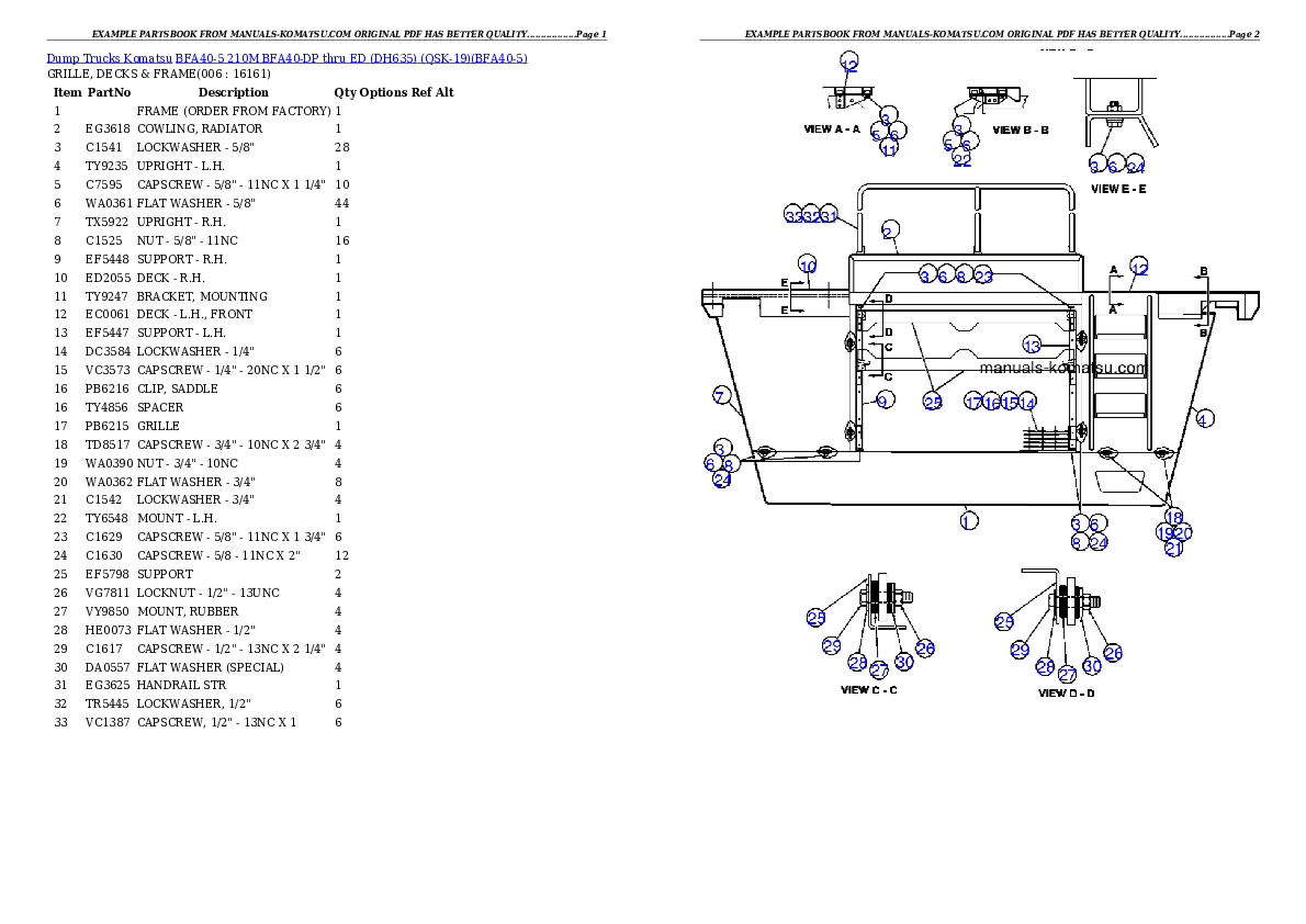 Protected: BFA40-5  210M  BFA40-DP thru ED (DH635) (QSK-19) Partsbook