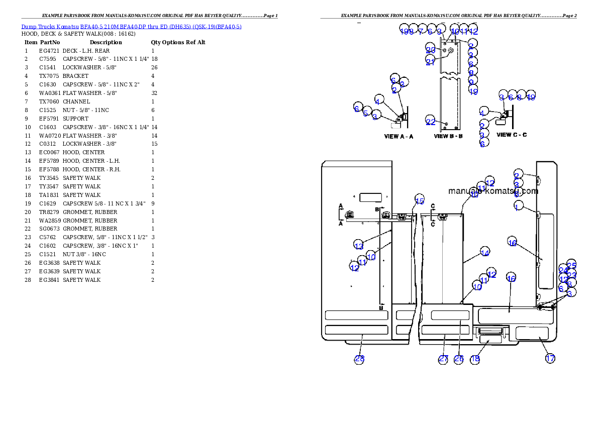 Protected: BFA40-5  210M  BFA40-DP thru ED (DH635) (QSK-19) Partsbook