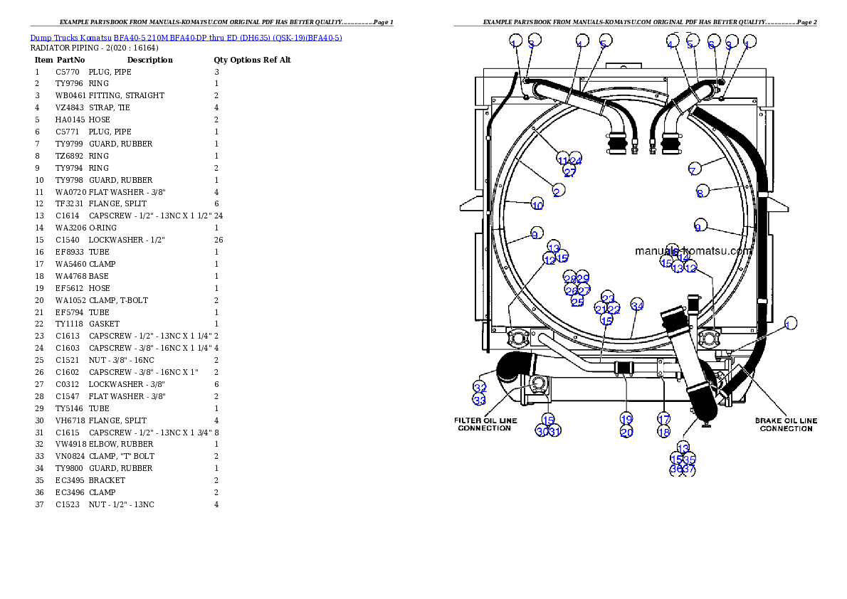 Protected: BFA40-5  210M  BFA40-DP thru ED (DH635) (QSK-19) Partsbook