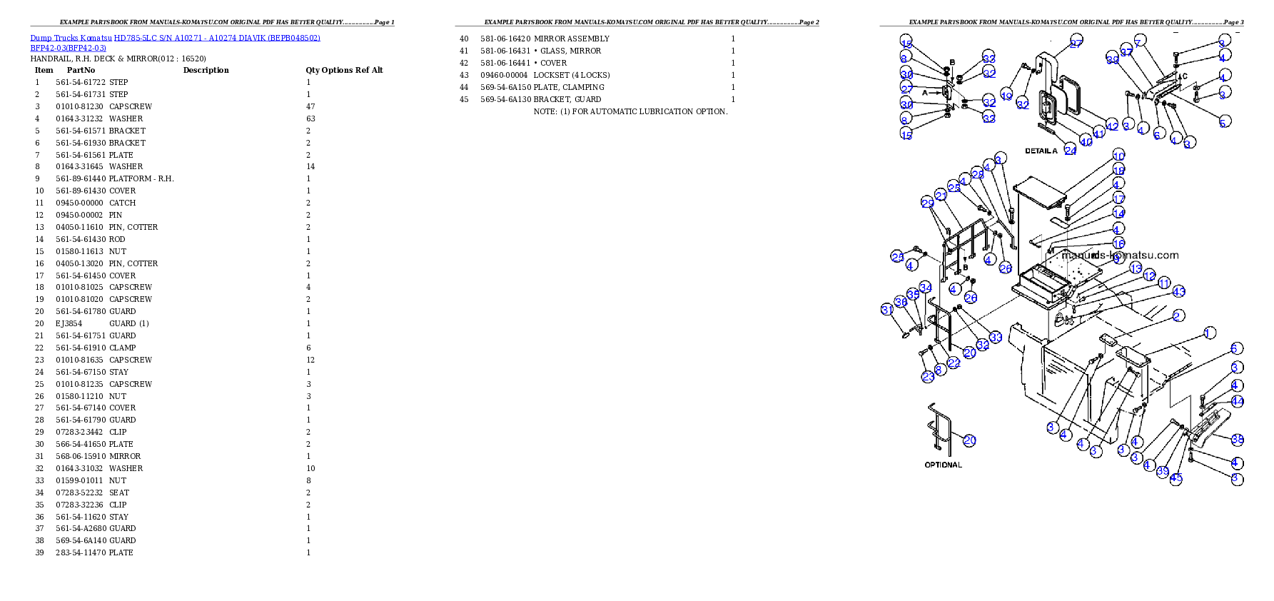 Protected: HD785-5LC S/N A10271 – A10274        DIAVIK (BEPB048502) BFP42-03 Partsbook