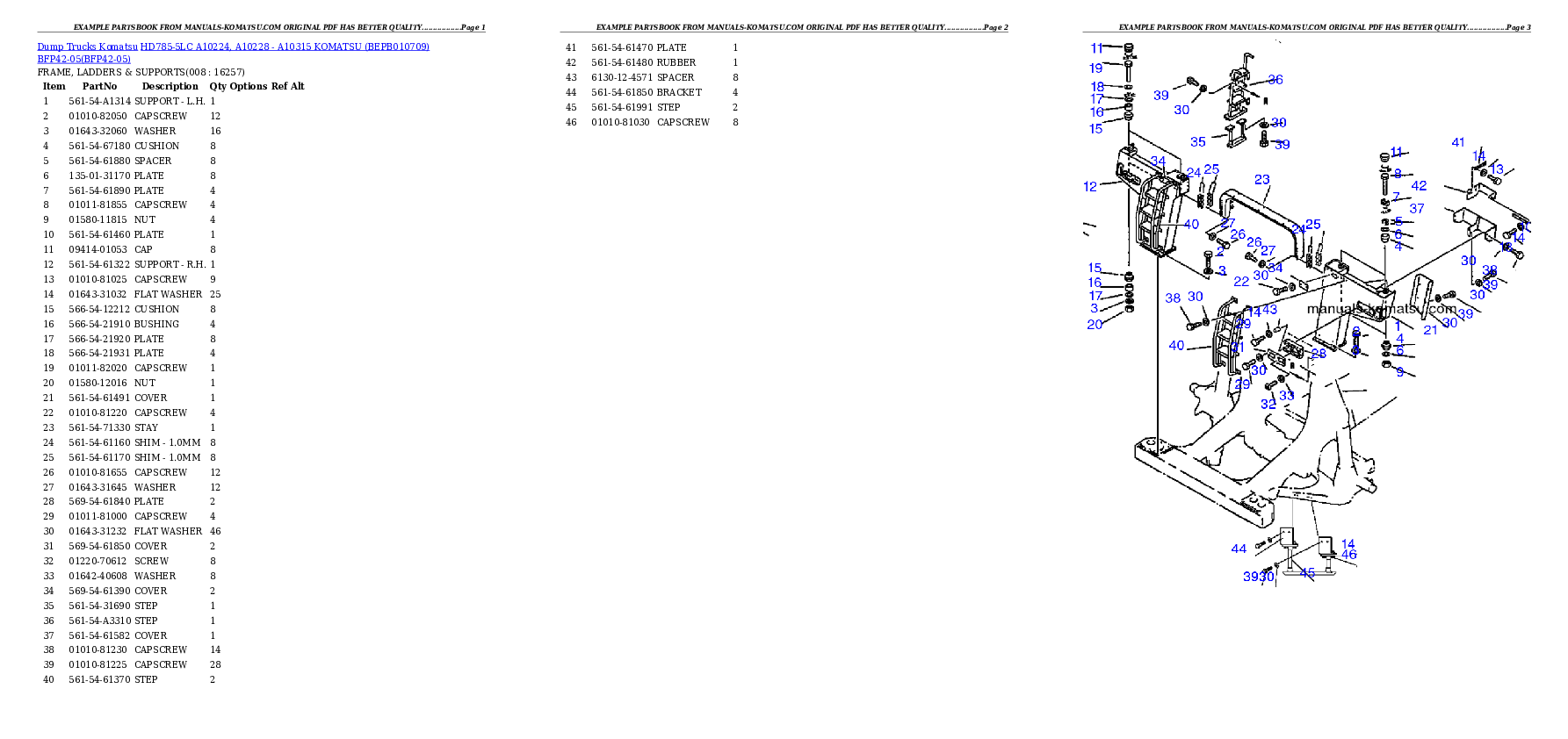 Protected: HD785-5LC A10224, A10228 – A10315     KOMATSU (BEPB010709) BFP42-05 Partsbook