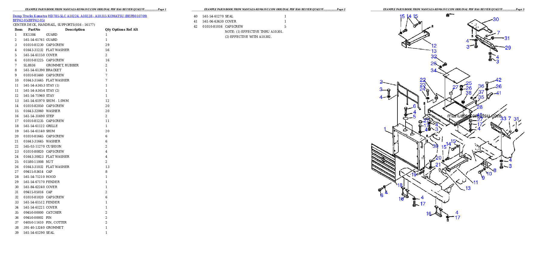 Protected: HD785-5LC A10224, A10228 – A10315     KOMATSU (BEPB010709) BFP42-05 Partsbook