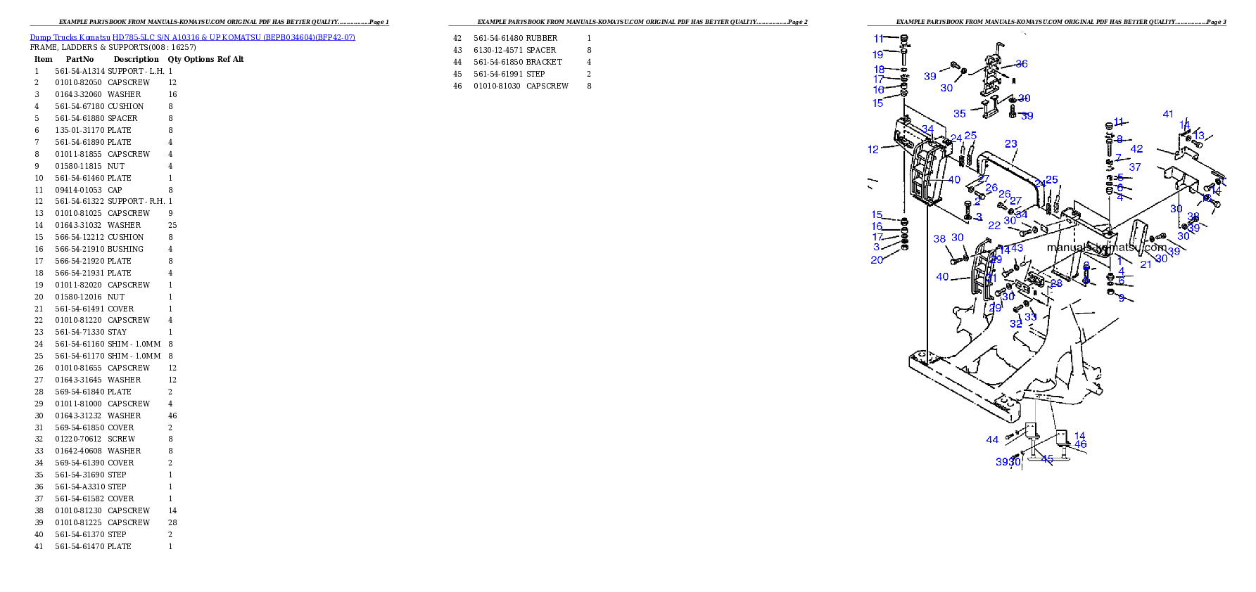 Protected: HD785-5LC S/N A10316 & UP      KOMATSU (BEPB034604) Partsbook