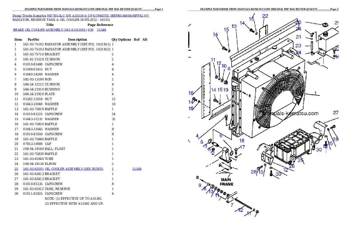 Protected: HD785-5LC S/N A10316 & UP      KOMATSU (BEPB034604) Partsbook