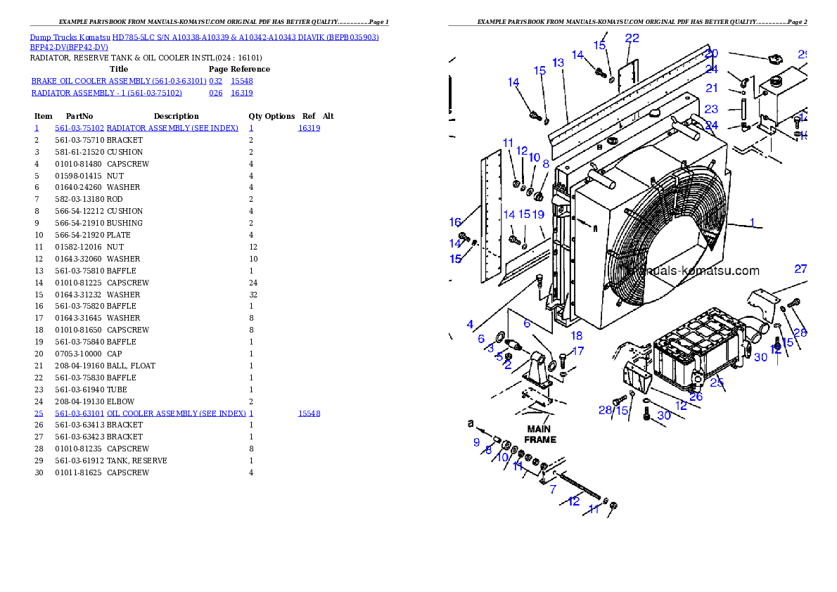Protected: HD785-5LC S/N A10338-A10339 & A10342-A10343     DIAVIK (BEPB035903) BFP42-DV Partsbook