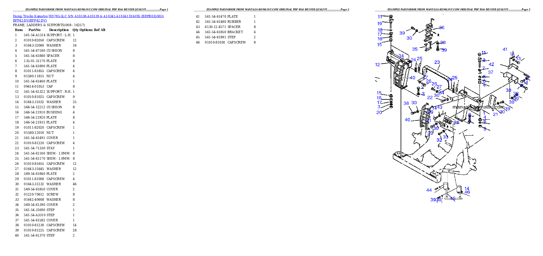 Protected: HD785-5LC S/N A10338-A10339 & A10342-A10343     DIAVIK (BEPB035903) BFP42-DV Partsbook