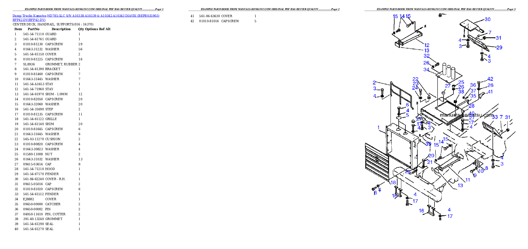 Protected: HD785-5LC S/N A10338-A10339 & A10342-A10343     DIAVIK (BEPB035903) BFP42-DV Partsbook