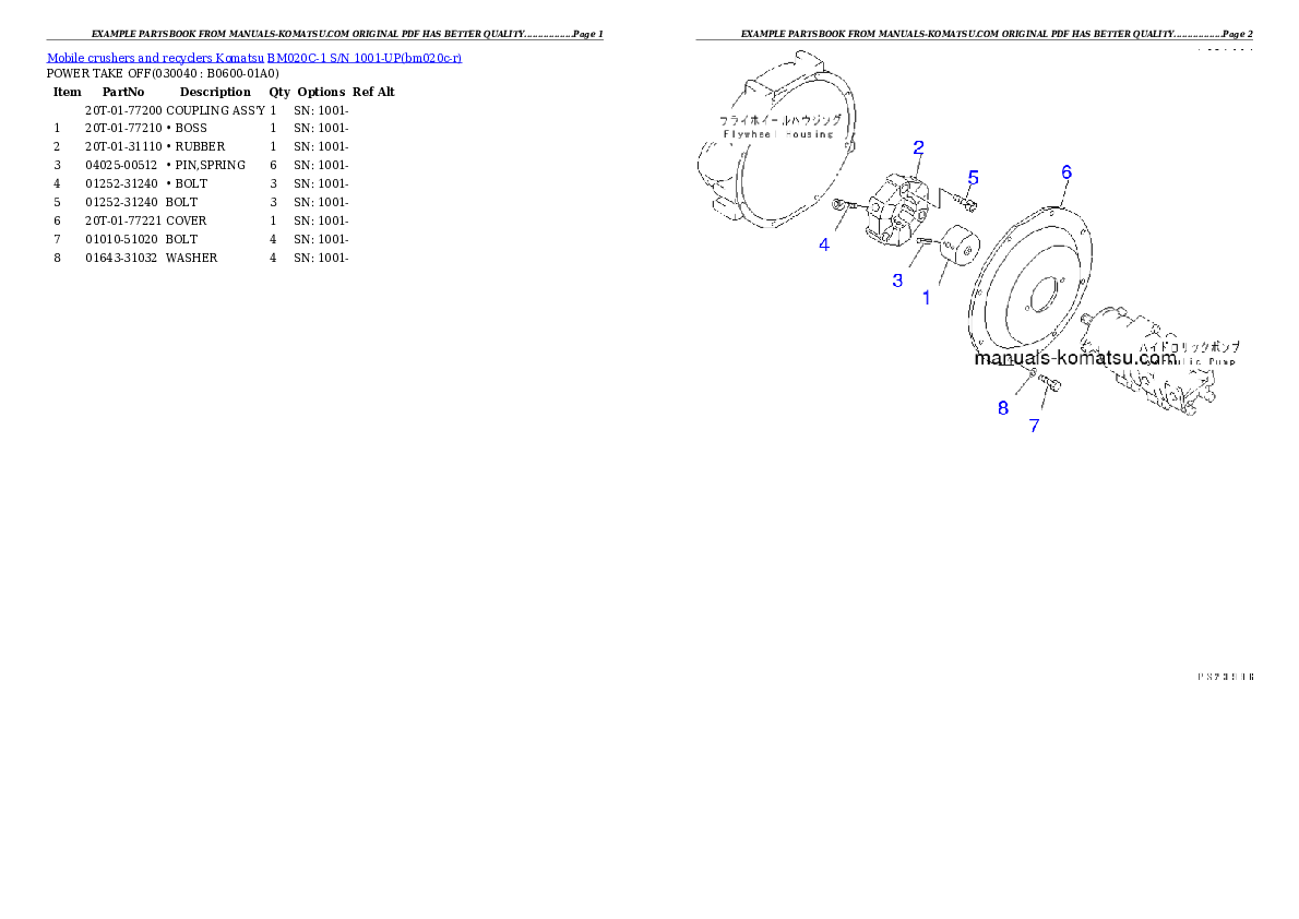 Protected: BM020C-1 S/N 1001-UP Partsbook