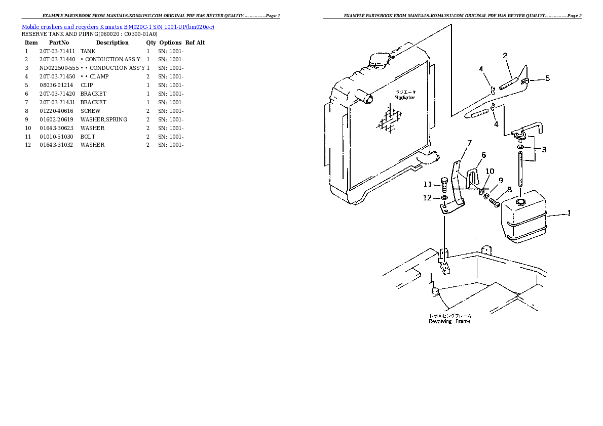 Protected: BM020C-1 S/N 1001-UP Partsbook