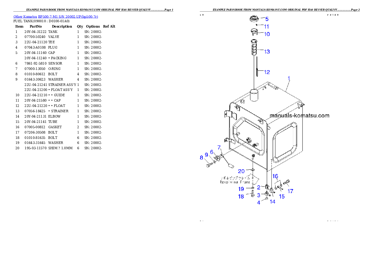 Protected: BP500-7-M1 S/N 20002-UP Partsbook